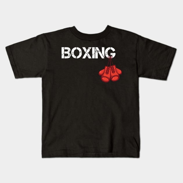 Boxing hanging gloves gift for boxer Kids T-Shirt by Shirtbubble